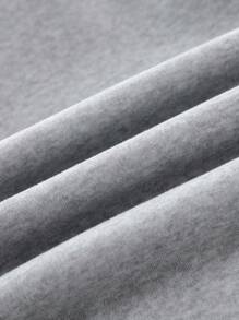 SHEIN 少女灰色套头卫衣，百搭英文字母印花休闲卫衣，秋冬舒适卫衣 - 灰色 - 查看 7