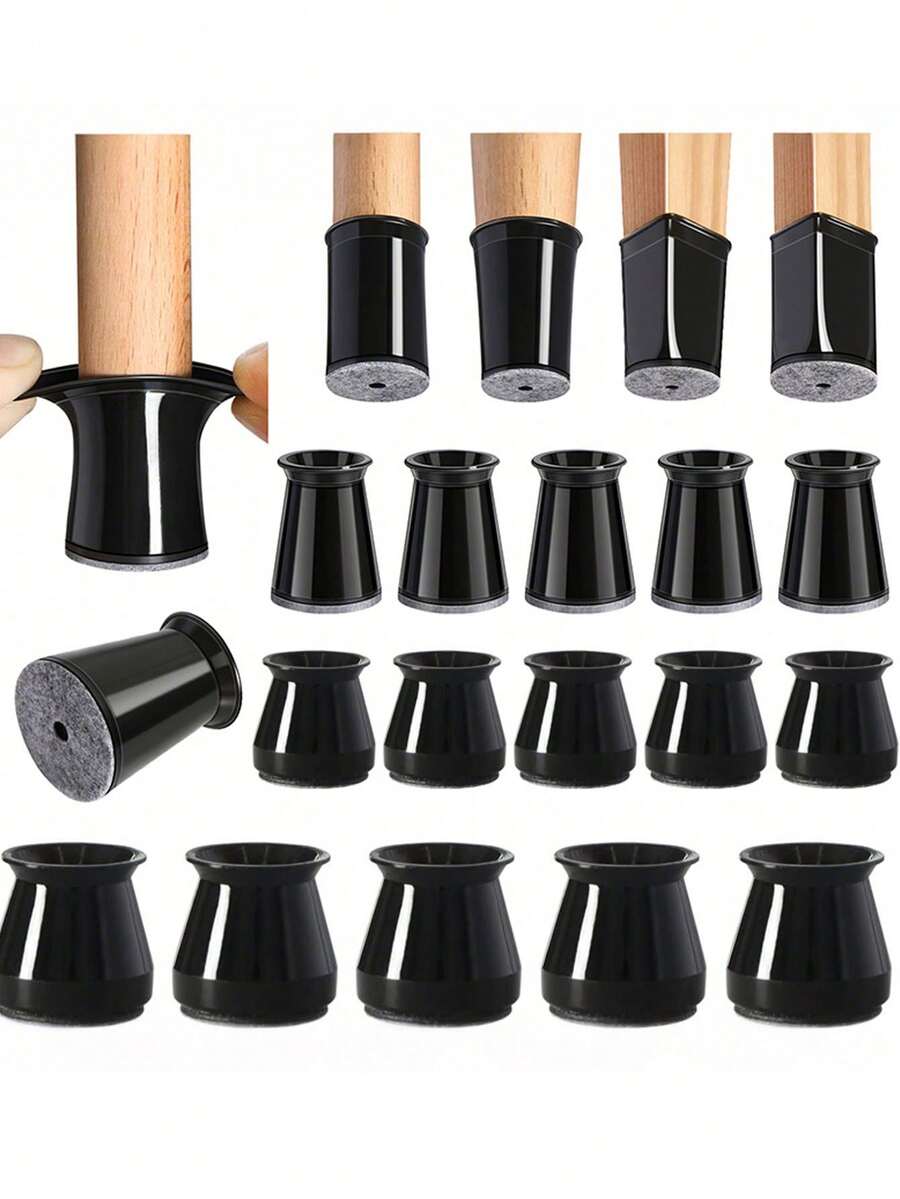 4/8/16/24PCS Round-Chair Leg Floor Protectors, Furniture Pads For Hardwood Floors, Furniture Sliders For Chair Legs, Rectangle Floor Protectors For Chairs, Silicone Chair Leg Caps Cover,Effectively Protect The Floor And Table Legs Back To School