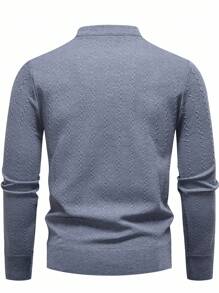 Manfinity Homme Men's Casual Solid Color Long Sleeve Sweater - Grey - View 2