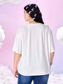 My Little Pony X SHEIN 夏季大码可爱小马印花圆领短袖T恤