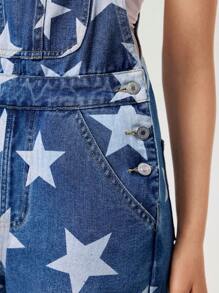 Rivivi 休闲有趣的百搭星星印花牛仔背带裤和连体裤