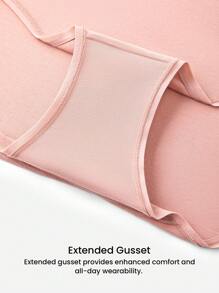 LUVLETTE Plus 3 条装棉质高腰女士内裤套装-柔和色 - 彩色 - 查看 9