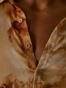 Musero 男士宽松长袖纽扣衬衫，正面口袋饰有品牌刺绣贴片 / 春夏款 - 彩色 - 查看 6