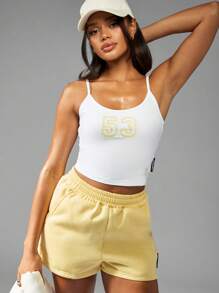 Missguided x Playboy Number 53 Cami Top Tank Sleeveless Summer Top Essential Wear - White - View 4