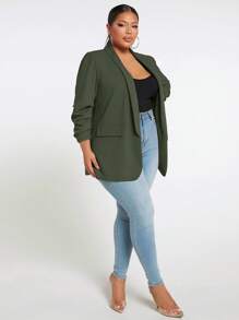 SHEIN Tall CURVE Große Größen Lässig & Büro einfarbiger Blazer