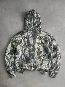 PAVTROS Manfinity Streetrush 男士街头风流行INS风搭配帽，男士街头风流行INS风搭配刺绣手写文字迷彩图案毛边帽，适合户外音乐节、夜店、酒吧，男友/老公礼物，周年纪念礼物，抓绒连帽衫，街头服饰，运动服，保暖冬季，圣诞节 - 彩色 - 查看 3