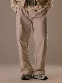 Musero Men Nylon Baggy Suit Jogger Pants Fall/SPRING SUMMER Clothes - Beige - View 2