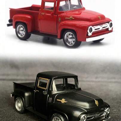 Đồ trang trí xe tải màu đỏ, đồ trang trí xe tải màu đỏ theo phong cách cổ điển, đồ trang trí nhà nông trại bằng kim loại, đồ lưu trữ để bàn, đồ trang trí xe tải mini bằng kim loại cho nhà bếp, trang trại, 1 món quà tốt nhất cho sinh nhật, tốt nghiệp