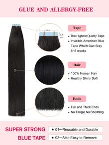 Tape In Hair Extensions 100% Remy Human Hair 12-24inches Straight Seamless Skin Weft Tape Hair Extensions 50g/Pack Tape In Hair Tape Ins Hair Extensions