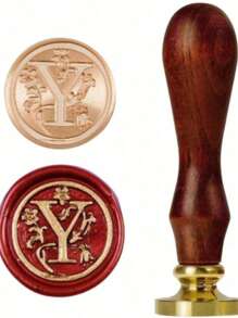 1 Pc Letter A-Z Wax Seal Stamp With Wooden Handle, Student Personalized Hand Account Wax Seal Paint Copper Head, Seal Wax Stamp Letter Paper Envelope Gift Invitation Card Sticker Hand Account Seal