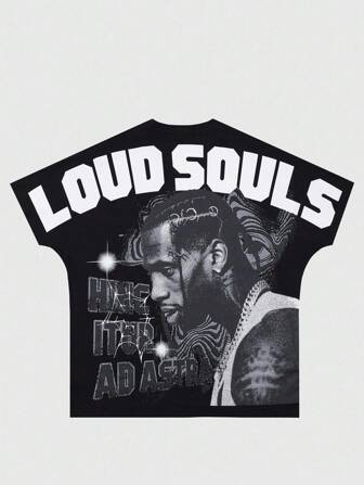 Street Life Camiseta de manga corta con gráfico de figura vintage desgastada para hombre, estilo del verano de los 2000