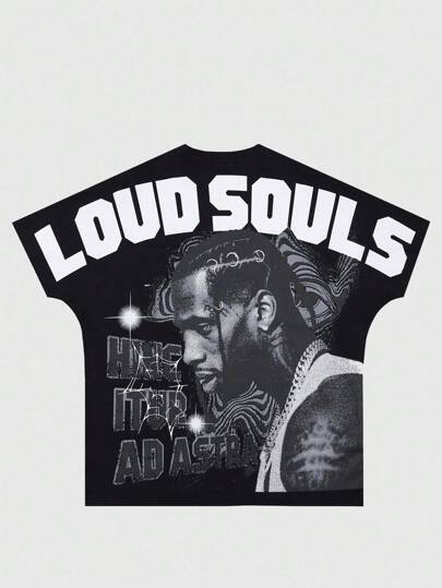 Street Life قميص تي شيرت أكمام قصيرة مطبوع بتصميم فني مهترئ، طراز ال- 2000، صيفي