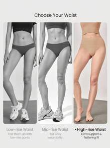 GLOWMODE 2 Packs Lightweight Breathable Sweat-Wicking High-Rise Waist Seamless No-Show Thong Underwear Daily Casual Workout - Multicolor - View 3