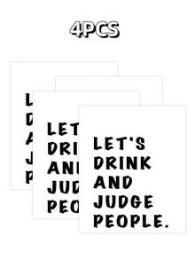 4Pcs/8Pcs/12Pcs/ Funny Birthday Wine Bottle Label For Him Elder, Rude Birthday Wine Stickers For Dad And Grandpa, Wine Bottle Stickers For Party Decoration - Multicolor - View 4