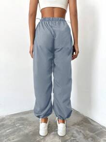 RueChic Women's Gray Long Pants, Suitable For Jogging - Grey - View 2