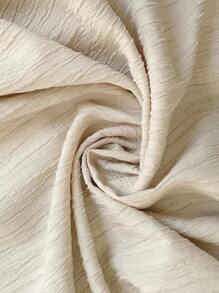 Sylviya Women's Khaki Woven Fabric Two-Piece Outfit: Casual Collared Crop Top And Shorts Set With Wrist-Length Sleeves And Pocket Details - Khaki - View 10