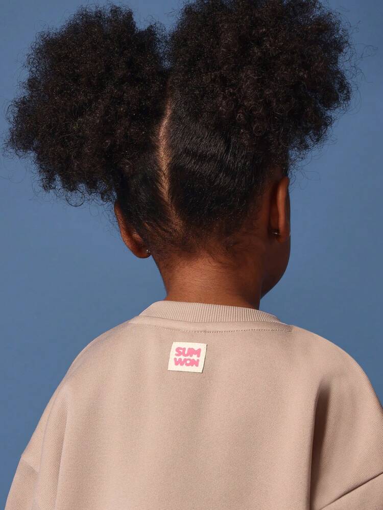 Oversized Bear Logo Sweatshirt With Ribbed Trim