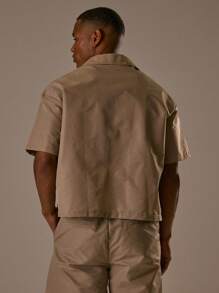 Musero Short Sleeve Button Through Revere Collar Premium Shirt Top Front Pocket Detailing Branded Patch Fall/Autumn Winter