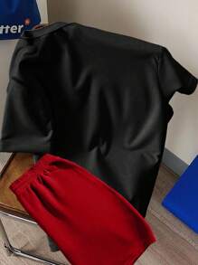 Claim Dot 男士纽约洛杉矶城市印花休闲T恤和短裤套装，时尚简约T恤套装