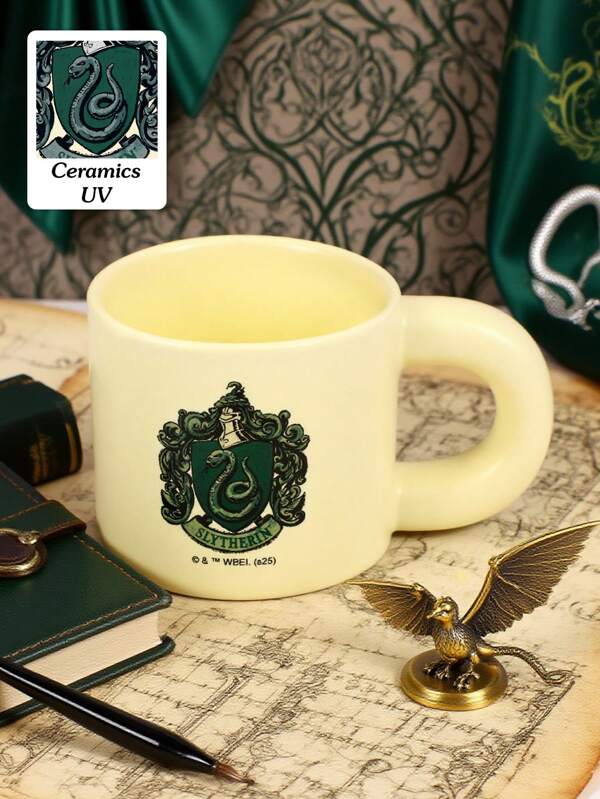 HARRY POTTER X SHEIN 1PC Logo Pattern Ceramic Cup, High-Quality Handmade Design, Styled Coffee/Tea Cup, Friend Gift, Back To School Supplies, Christmas Gift, Birthday Gift
