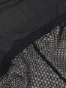 SHEIN 男士透明网眼性感紧身内衣 - 黑色 - 查看 8