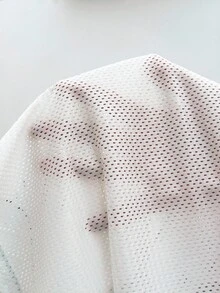 年轻女孩V领针织数字图案休闲短款T恤 - 白色 - 查看 8