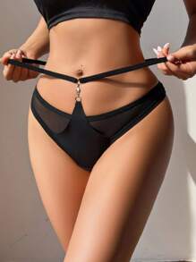 SHEIN Pantys cómodos y encantadores de mujer con decoración de rhinestones