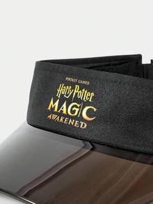 HARRY POTTER X SHEIN Letter Graphic Black Visor Sun Hat - Black - View 4