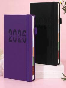SHEIN 2026 New Calendar Log Self Discipline Check In Time Management One Page One Day 365 Days Plan Book Comes With 5 Plan Stickers A5 Plan Notebook Learning Start Gift Suitable For Work And Study, School Supplies,Back To School - A5 - View 5