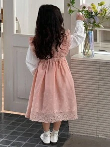 DAZY Girls (Small) Summer Cap Sleeve Fresh Puffy Mid-Length Cute Party Birthday Mid-Length Dress