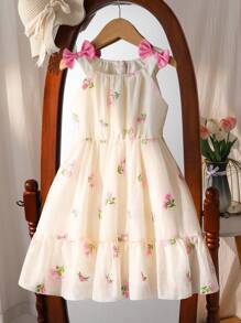 SHEIN X GALILEA Souflis Souflis 年轻女孩甜美细肩带中长连衣裙，适合派对、聚会等各种场合，展现奢华优雅风格 - 彩色 - 查看 2