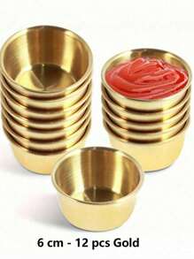 1/12 件不锈钢酱料蘸酱碗，45 毫升迷你调味杯，可重复使用的调味盘，适合家庭和餐厅使用，圣诞礼物