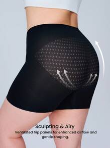 LUVLETTE Plus 2-Pack Ultra-Fine Yarn High-Elastic Seamless Basics Long Boy Shorts Lingerie As Outerwear - Multicolor - View 2