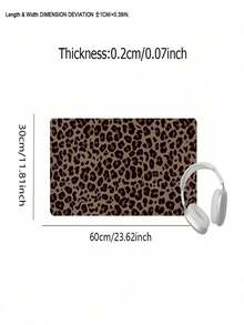 SHEIN 1 件豹纹桌垫现代艺术大鼠标垫办公桌配件橡胶底座带缝边防滑键盘垫适用于办公室家用电脑可作为送给男士女士朋友的礼物返校 - 彩色 - 查看 7