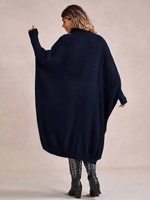 Freevana Suéter informal de talla grande con bolsillos y dobladillo asimétrico, para fiestas, festivales de música, uso en casa, eventos de regreso a la escuela, regalos y compras. Ropa de invierno, suéteres de otoño, estilo occidental, ropa de otoño para mujeres