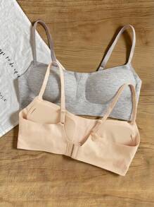 Sujetador deportivo sin costuras para adolescentes, con soporte y elevación inalámbrica, adecuado para busto pequeño, moda de vuelta al colegio - Multicolor - Ver 1