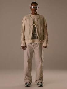 Musero Men Nylon Baggy Suit Jogger Pants Fall/SPRING SUMMER Clothes - Beige - View 1