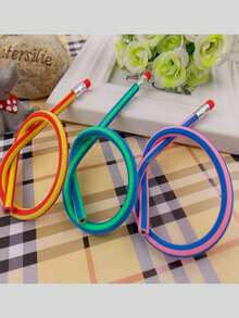 5/10/15Pcs Random Color Unbreakable & Flexible Pencils, Suitable For Learning Toys, Party Favors (Pencils Are For Play Only, Not Recommended For Writing) - Multicolor - View 5