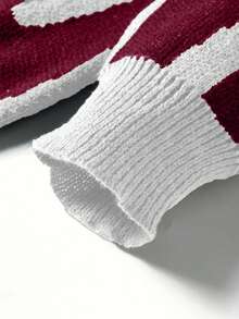 EURMUSE 休闲字母图案圆领毛衣，秋冬 - 彩色 - 查看 5