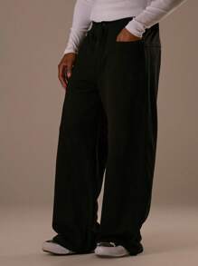 Musero Men Baggy Wide Leg Reverse Style Premium Jogger Trouser Co-Ord Sets Bottom Only Fall/SPRING SUMMER - Black - View 3