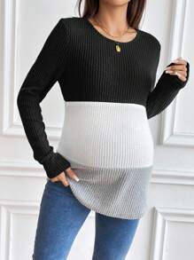 SHEIN 孕妇哺乳T恤，适合日常休闲穿着，秋季 - 黑色 - 查看 6