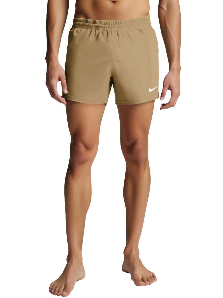 Nike Quần bơi nam mùa hè rộng rãi thoải mái ngoài trời có dây rút - màu nâu - Xem 1