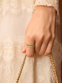 MOTF PREMIUM NHẪN MỞ ZIRCONIA MẠ VÀNG 18K - Vàng - Xem 5