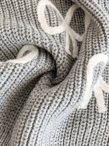 Sparklyn Tween Girl New Fashionable Versatile Cute Bow Knit Pullover Sweater Bow Sweater Bow Knit Sweater Sweater With Bows Bow Sweater Cropped Bow Sweater Cute Sweaters Sweater Fall Winter Fall Craft Sweater Cute Bow Sweaters - Grey - View 7