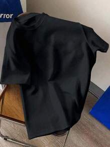 INAWLY Social Media Kills Romance' Graphic Print Round Neck Men's T-Shirt - Black - View 2