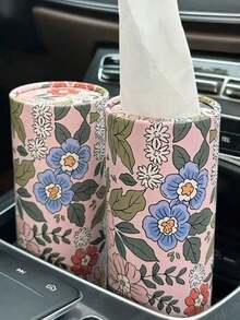 SHEIN 1/2包高品质车用/家用纸巾，圆柱形外观，精美花卉图案设计！吸水纸巾，居家旅行必备！创意车载纸巾盒，餐巾纸、面巾纸、家用包装纸。适用于户外野餐、家庭卧室、浴室、办公室、餐厅、清洁用品、婚庆用品、派对用品。3层加厚纸巾 - 彩色 - 查看 8