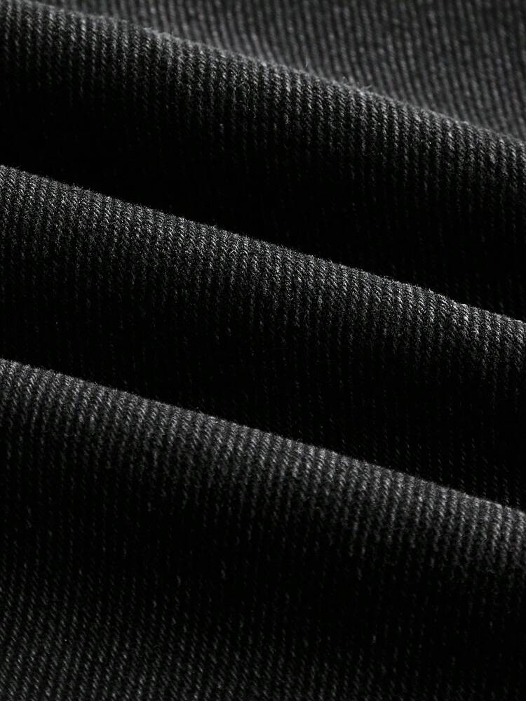 Jeans acampanados de cintura alta de mezclilla negra con bolsillos, para maestros y oficina en primavera y verano