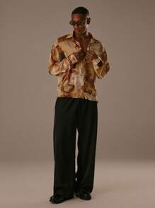 Musero 男士宽松长袖纽扣衬衫，正面口袋饰有品牌刺绣贴片 / 春夏款 - 彩色 - 查看 5