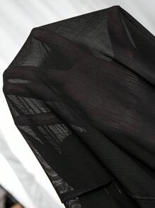 SHEIN CURVE+ 加大码 V 领褶皱 A 字形喇叭袖连衣裙，波西米亚风、嬉皮风、Y2K 风格，适合夏季、波西米亚风、暑假、音乐节、毕业典礼和返校服装，适合女士秋季服装、冬季服装、CURVE PLUS/秋冬 - 黑色 - 查看 11