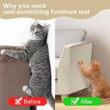 1 件自粘式猫抓垫，用于墙壁、地毯、沙发和家具保护，适用于猫抓柱自粘式猫抓板垫地毯沙发家具保护器、宠物抓挠玩具、猫抓训练器、自粘式猫抓板 - 彩色 - 查看 2